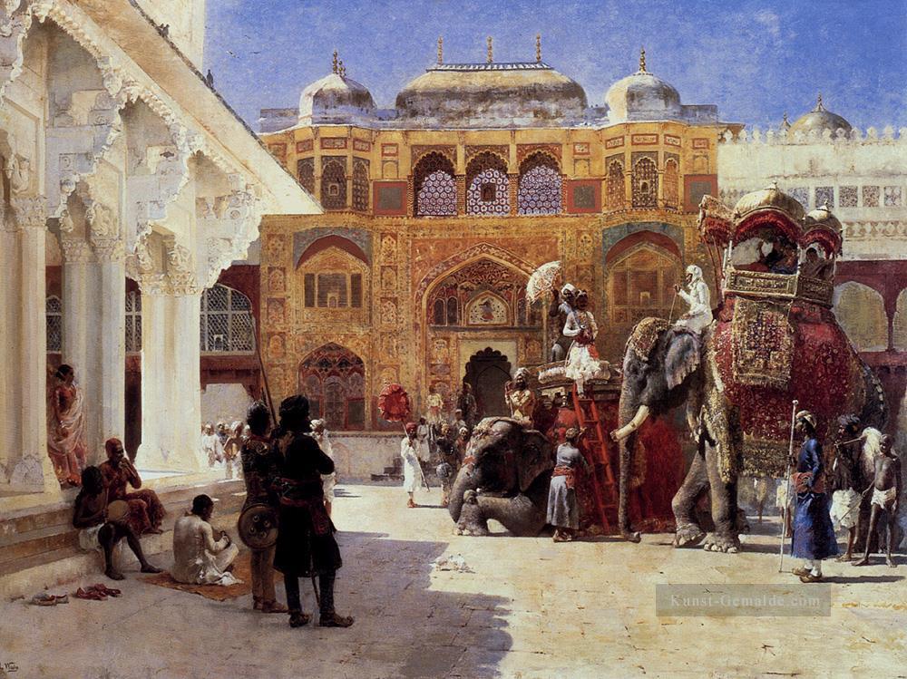 Ankunft von Prinz Humbert Der Rajah im Palast von Bernstein araber Edwin Lord Weeks Ölgemälde